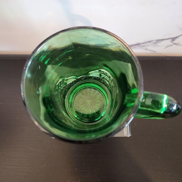 EAPG Antique Green Glass Mugs Colorado Lacy Medallion Gold Set 2 Souvenir MI OH - Picture 4 of 10